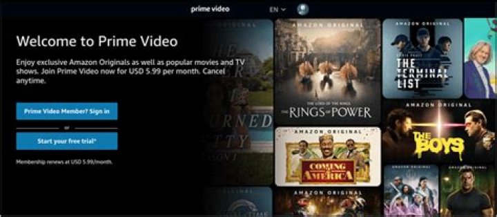 Amazon Prime Video screenshot 2022