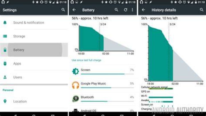 Android Settings Battery Graph
