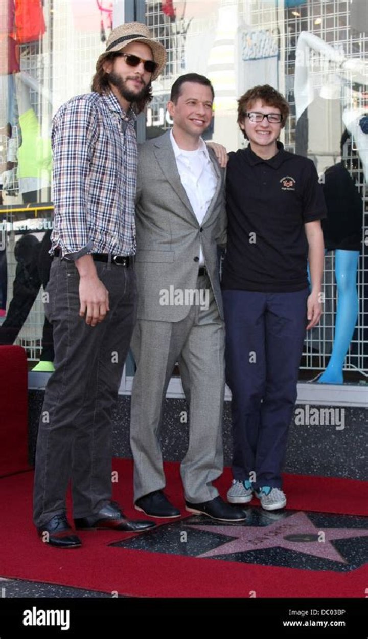 Ashton Kutcher, Jon Cryer, and Angus T. Jones when on Cryer Honored With A Star On The Hollywood Walk Fame