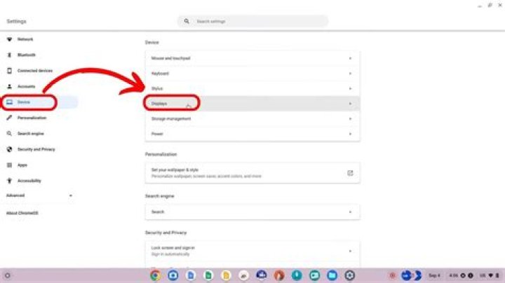 Chromebook display settings
