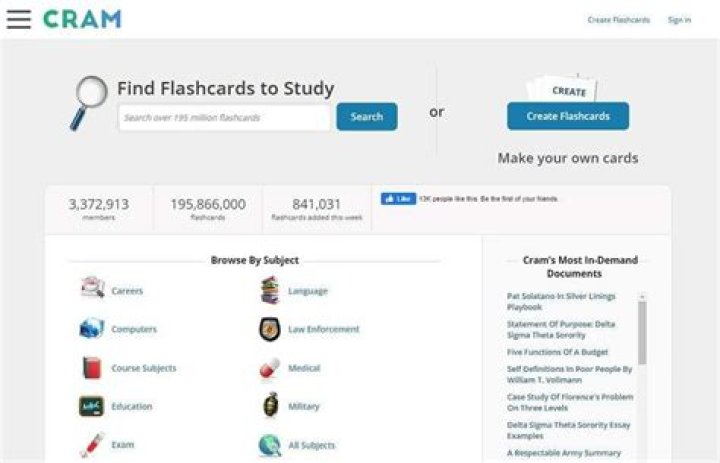 Cram Flashcards - best flashcard apps for android