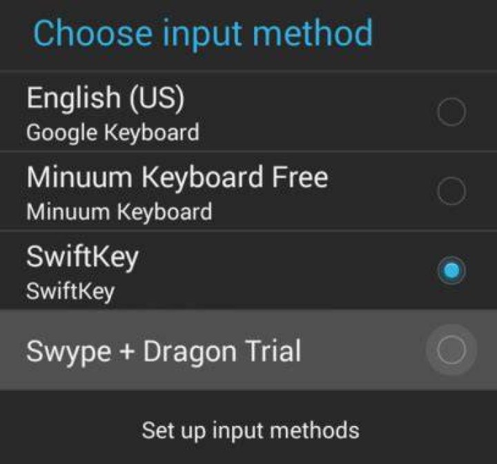 Default Keyboard Chooser popup
