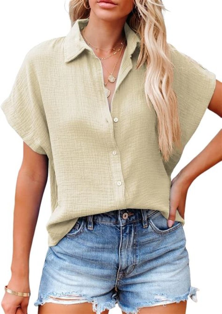 Dokotoo Casual V Neck Button Down