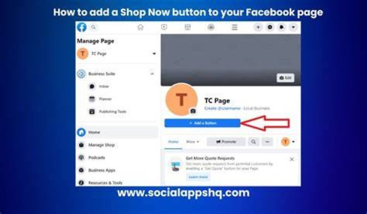facebook page button options