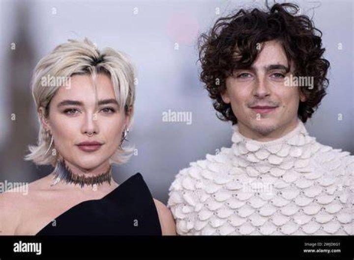 Florence Pugh and Timothee Chalamet on red carpet