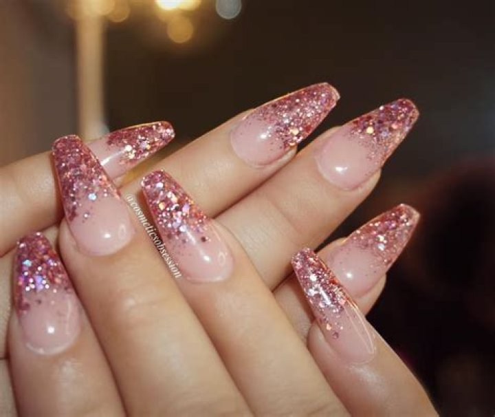 glitter tips nails