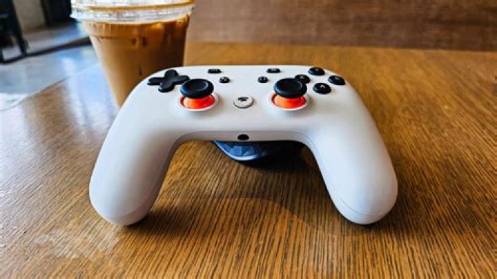 Google Stadia controller on table Google Stadia controller on table