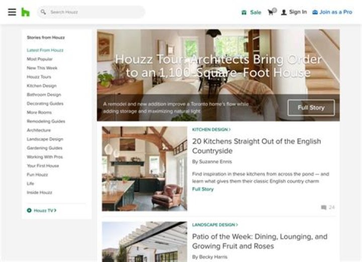 Houzz screenshot 2020 Houzz screenshot 2020