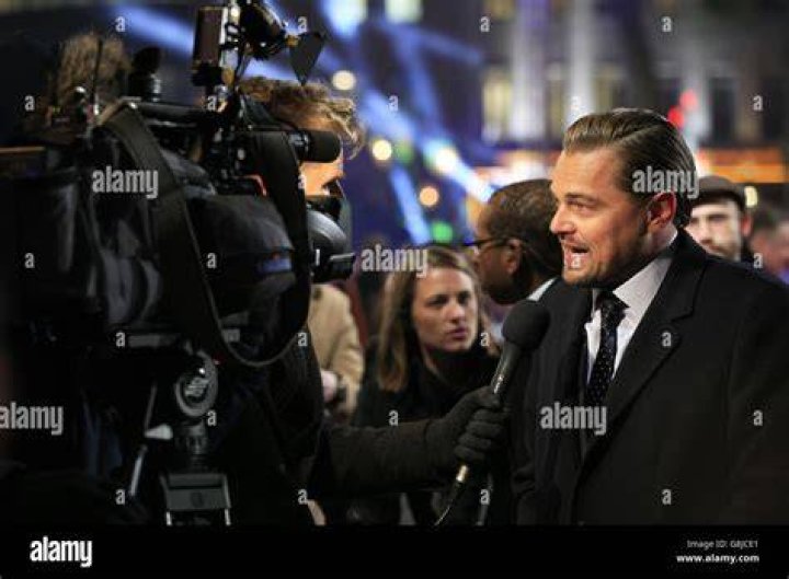 Leonardo DiCaprio being interviewed
