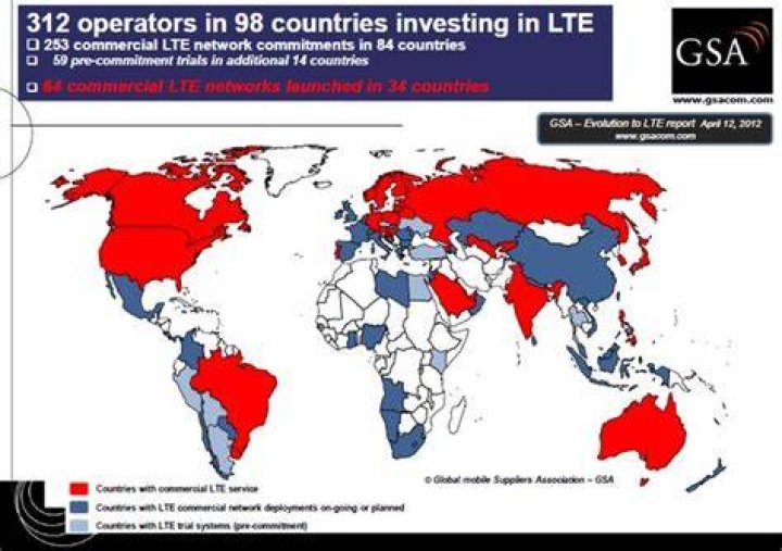 LTE coverage worldmap