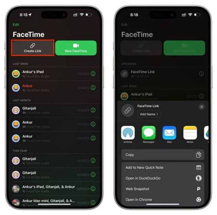 macos create link facetime