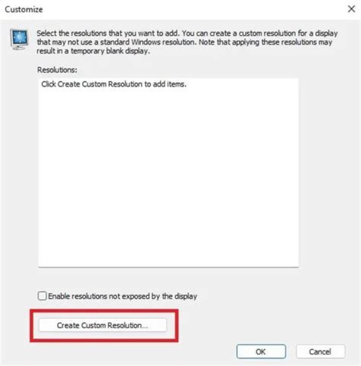 Nvidia Create Custom Resolution