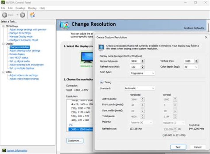 Nvidia Set Custom Resolution