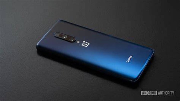 OnePlus 7 Pro phone angled on table back
