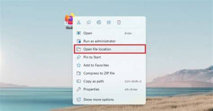 open file location open file location