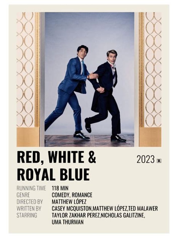  RED, WHITE & ROYAL BLUE, from left: Taylor Zakhar Perez, Uma Thurman, 2023.