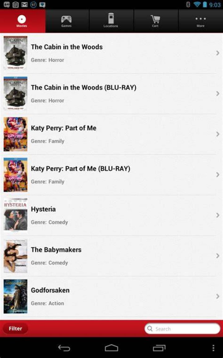 Redbox app for Android updated