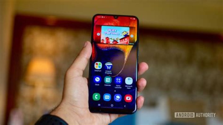 Samsung Galaxy A50 front display in hand Samsung Galaxy A50 front display in hand