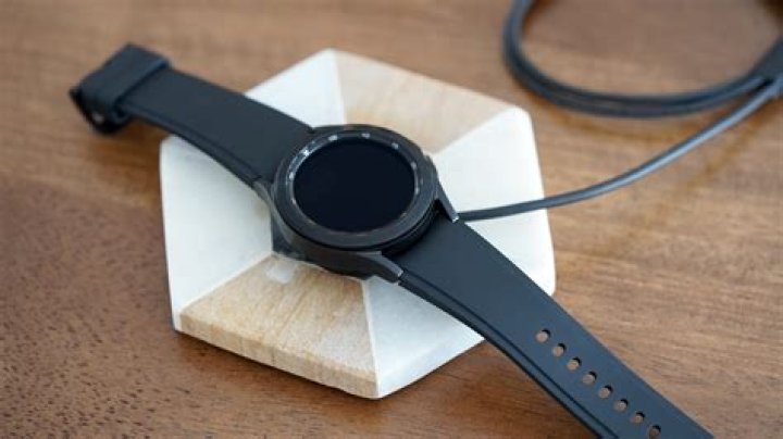 Samsung Galaxy Watch 4 Spring Bar Samsung Galaxy Watch 4 rests face down, exposing the band's spring bar.