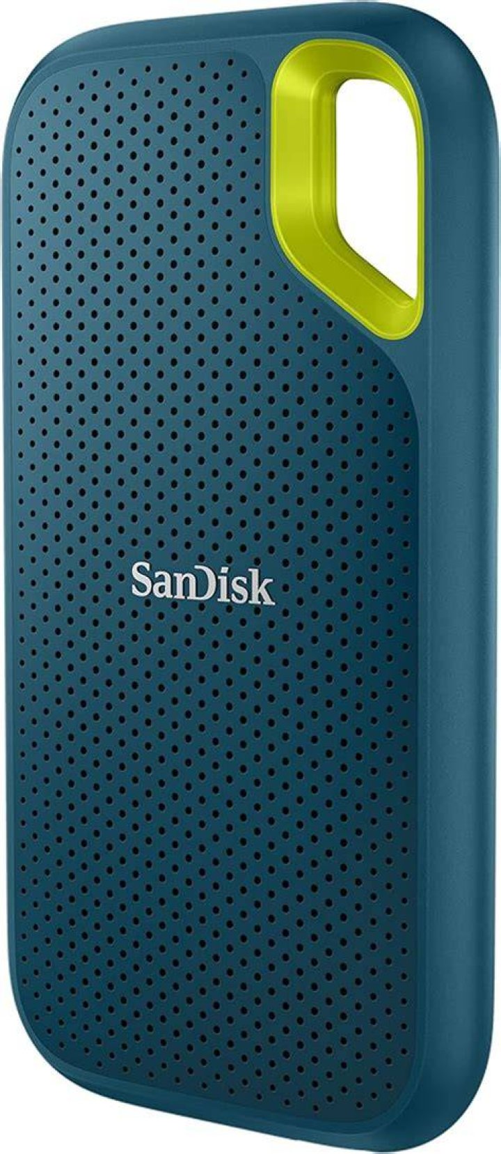 Sandisk Extreme Portable SSD 2 on table sat down Sandisk Extreme Portable SSD 2 on table sat down