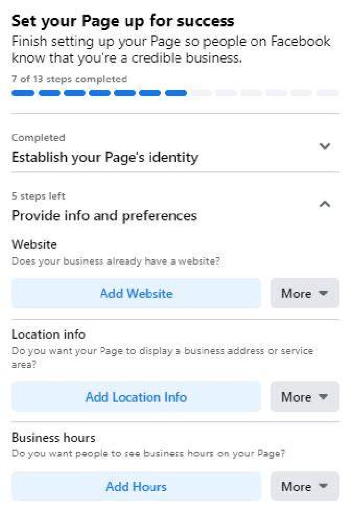 set up facebook page images
