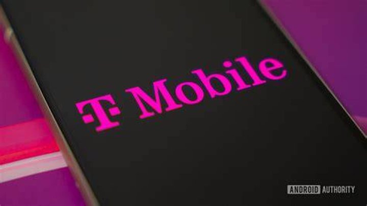 T Mobile logo on phone stock photo