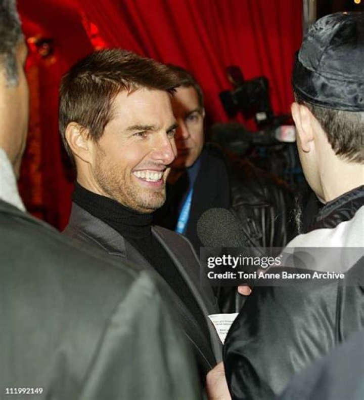 Tom Cruise being interviewed 