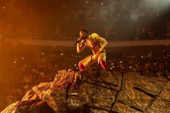 Travis scott giving a performance 
