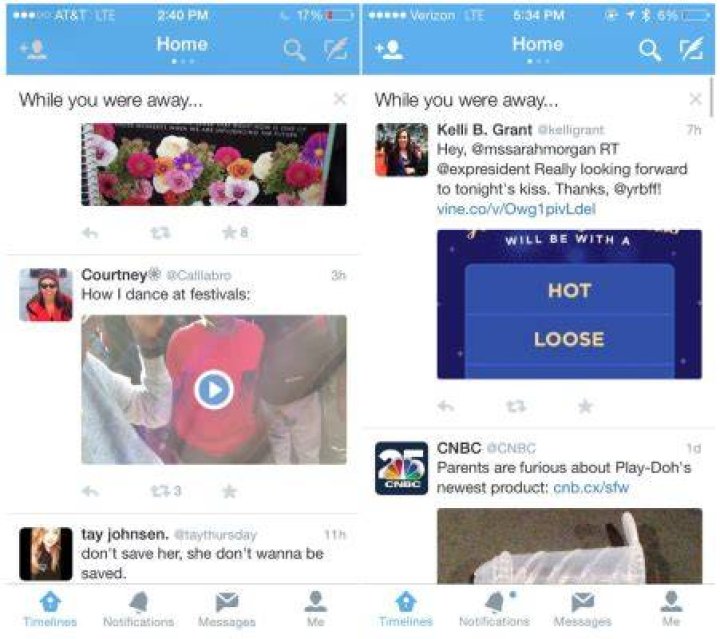 Twitter while you were away feed