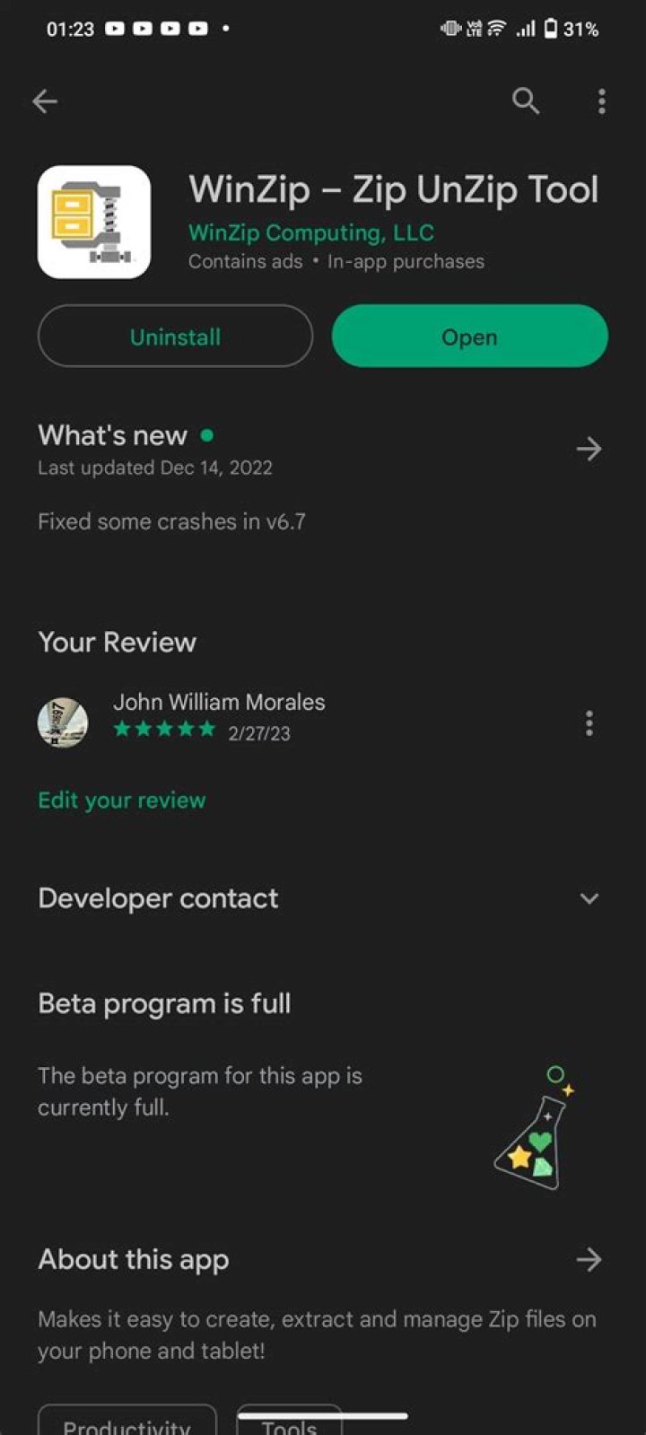 ZipArticleThumb zip and unzip android apps